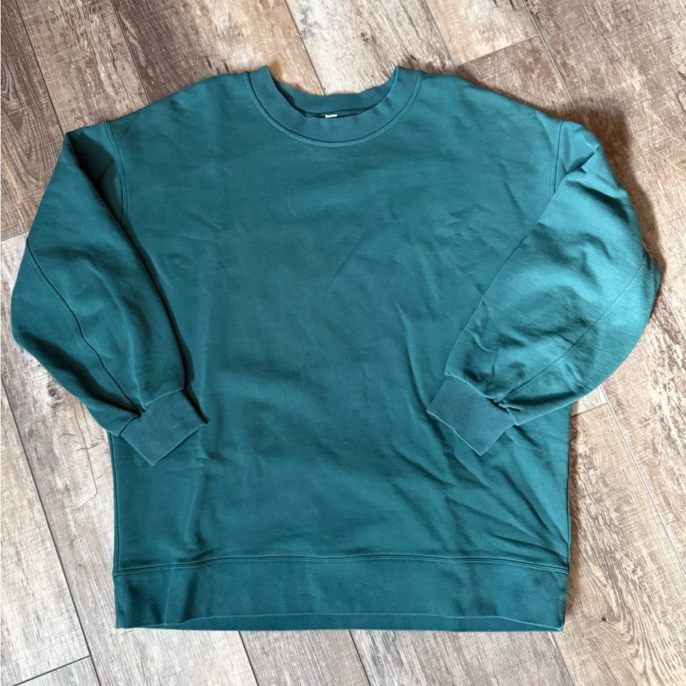 Lululemon Perfectly Oversized Crew, Green Jasper, Size 10